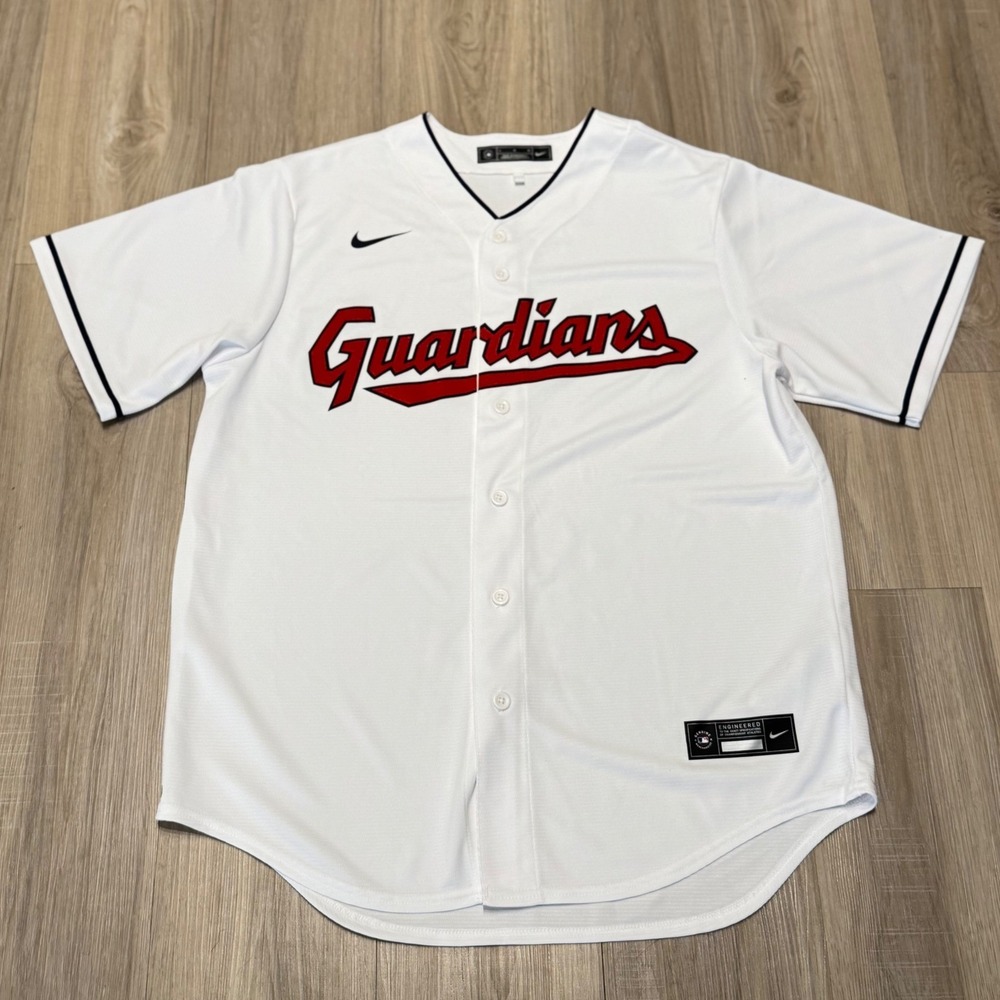 Nike Cleveland Guardians MLB Jersey Mens Medium White Button Front